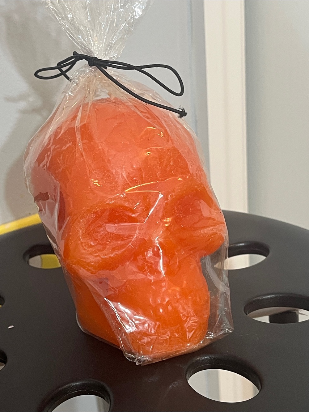 Orange Skull Halloween Candle | Spooky Gothic Decor | NWT